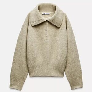 ZARA- COLLAR KNIT SWEATER